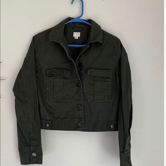 A New Day Forest Green crop fall Jacket size XS - Picture 2 of 5